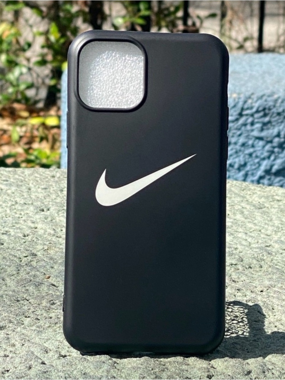 12 Pro Max Black Silicone Phone Case with White Swoosh Logo ✅✅✅🔥🔥🔥